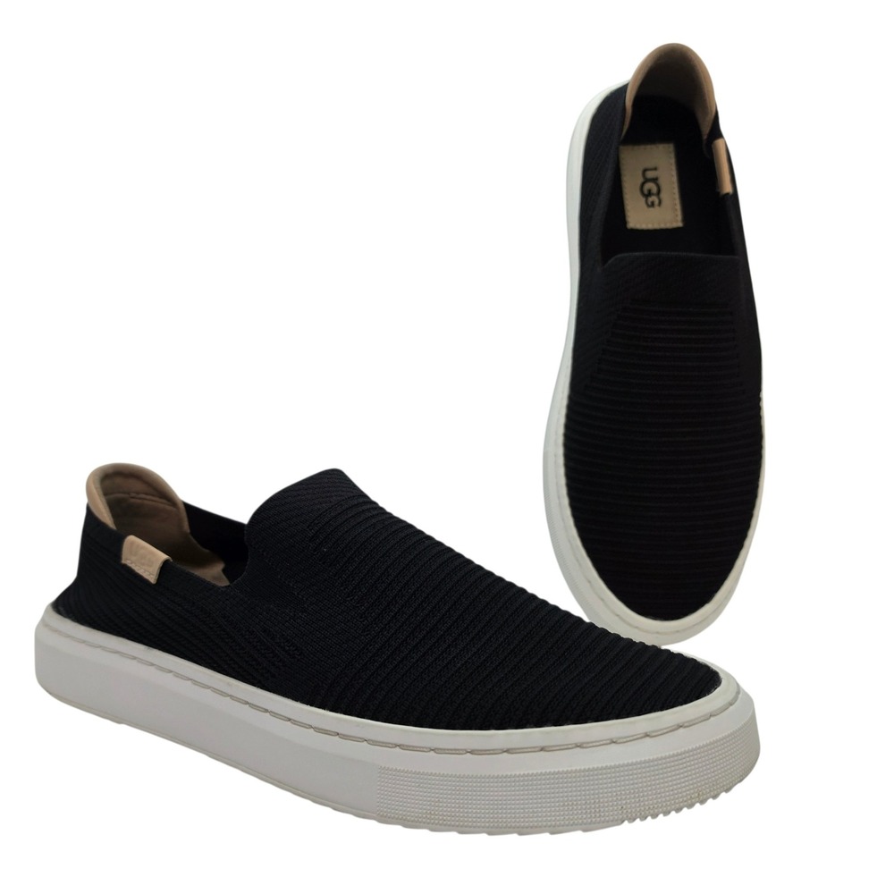 UGG Alameda Black Knit Slip On Sneakers Womens 9 1136841 Low Top Walking Shoes